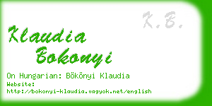 klaudia bokonyi business card